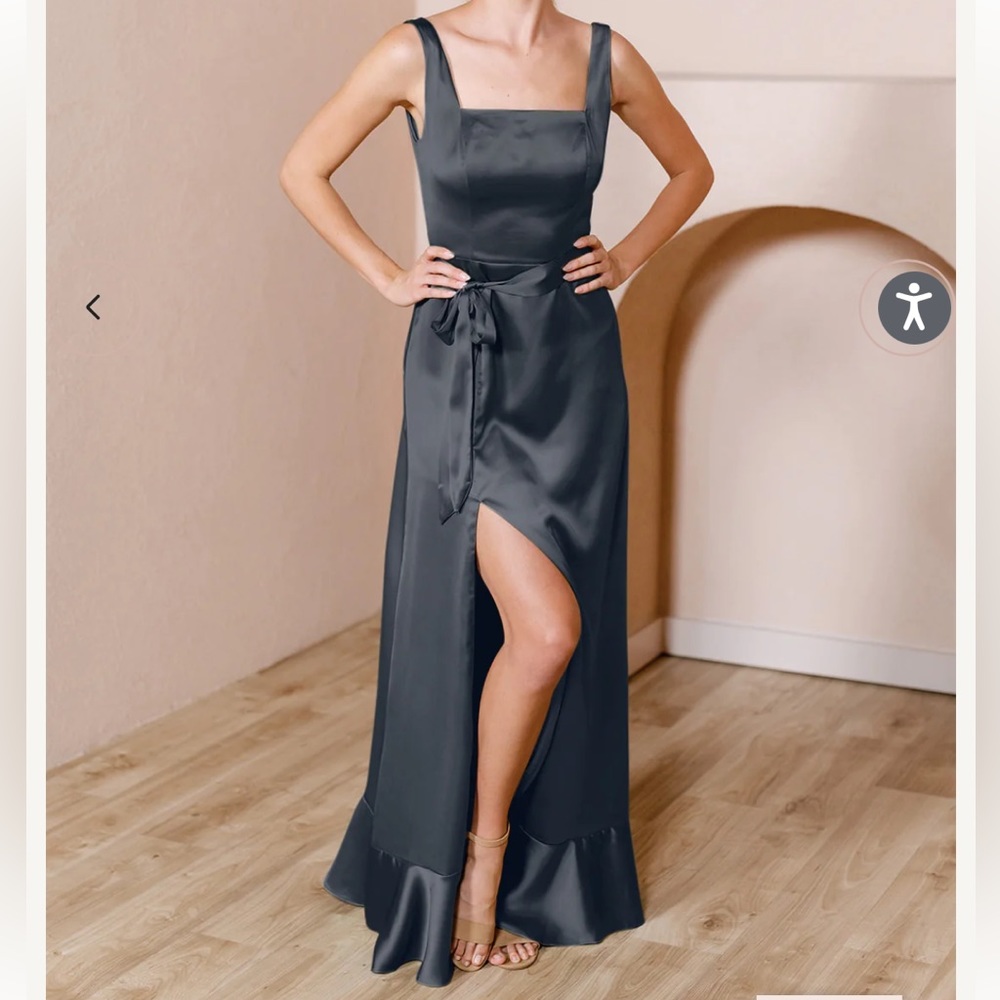 Stevie Satin Dress by Revelry